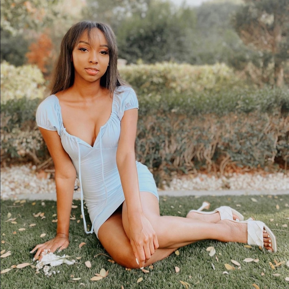 Blue mini dress